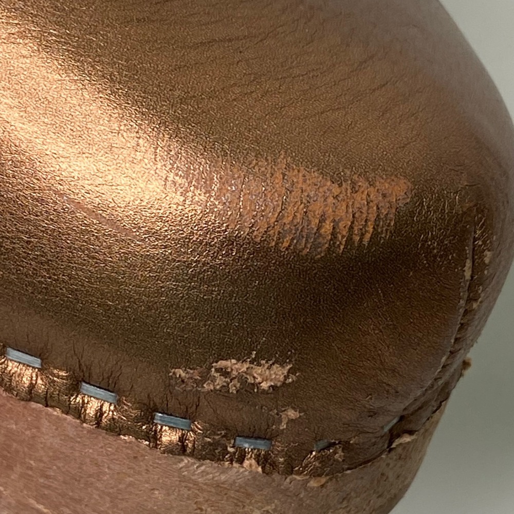 Charlotte Stone Marlo Clogs Bronze Metallic Leather Wooden Platform Heel Boho 9 - Picture 12 of 16